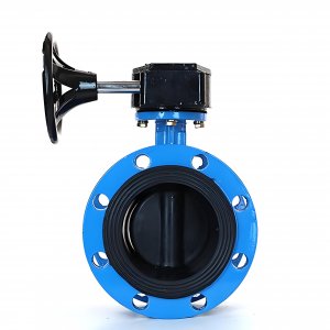 法蘭式蝸輪蝸桿蝶閥DN125，1.6Mpa橡膠密封